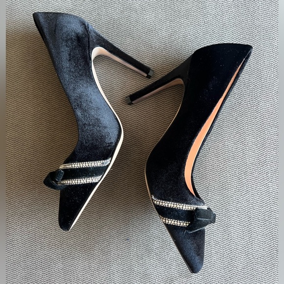 Brooks Brothers - Rhinestone-Trimmed Velvet Point-Toe Pumps - Picture 10 of 15